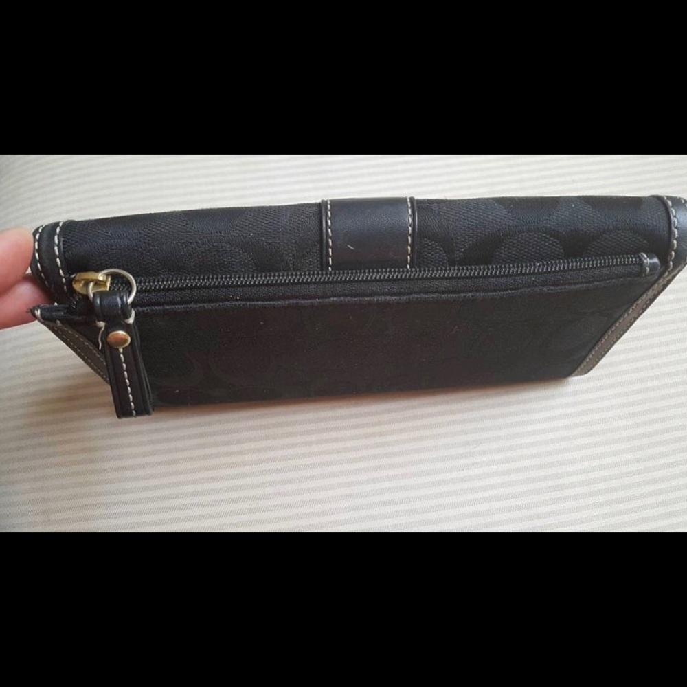 Authentic  Black Checkbook Style Coach Wallet